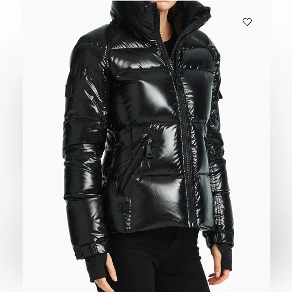 SAM. Shiny Black Puffer Jacket - Picture 2 of 6